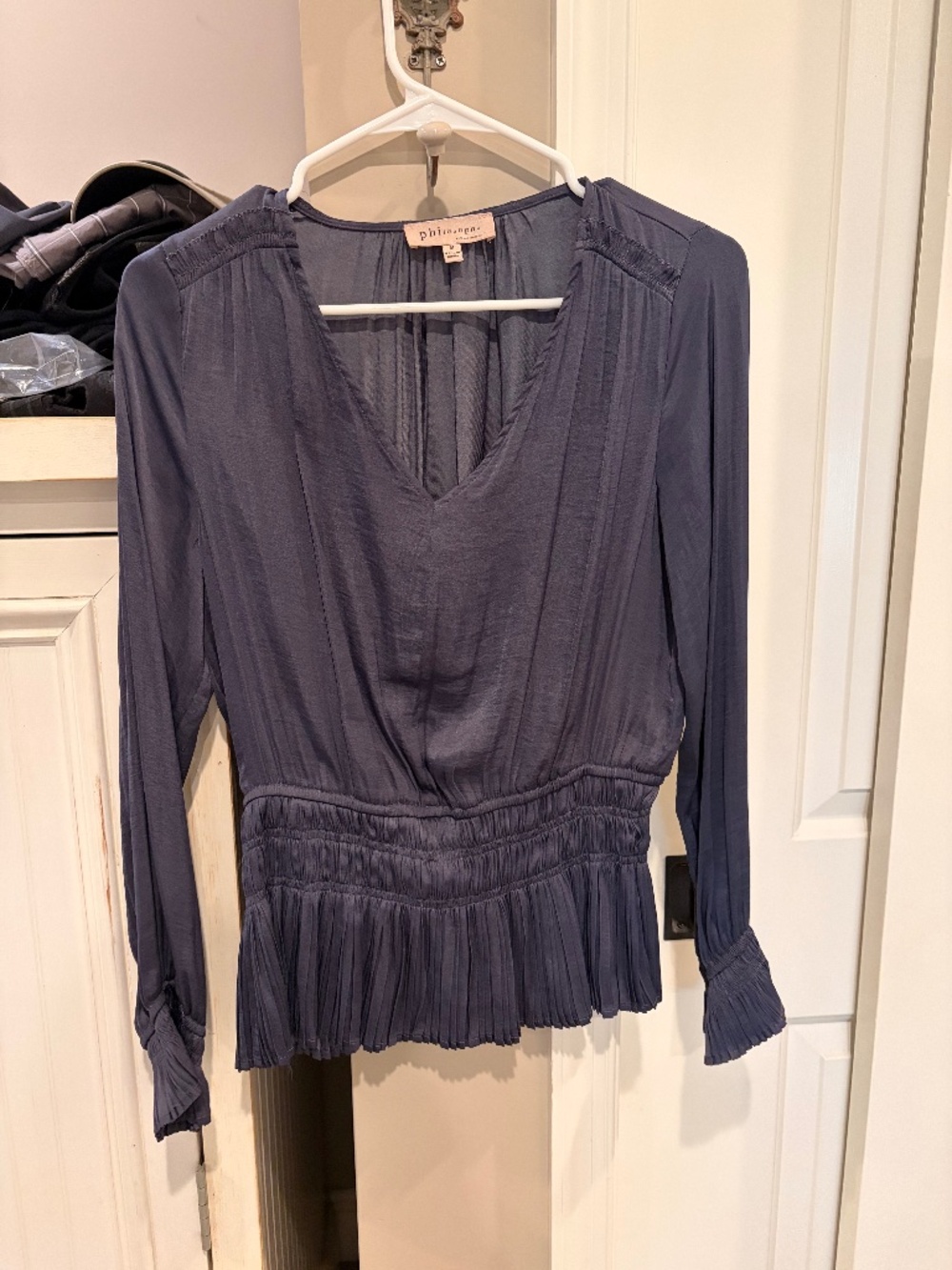 Philosophy Smocked Waist Peplum Blouse